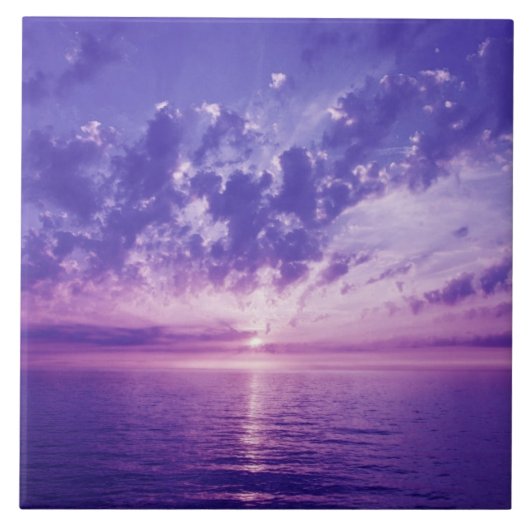 Mooie paarse zonsondergang tegeltje (Voorkant)