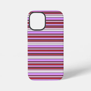 Mooie paarsrode strepen iPhone 12 mini hoesje
