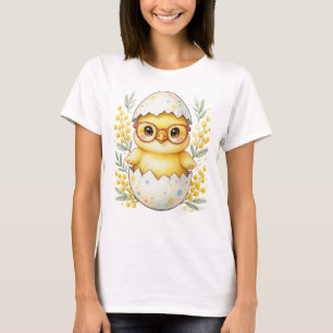 Mooie Paas Kuiken Bril Mimosa Bloesem T-shirt