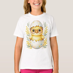 Mooie Paas Kuiken Bril Mimosa Bloesem T-shirt