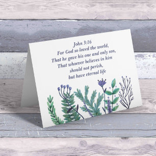 Mooie paasbijbel Verse John 3:16 Floral Feestdagen Kaart