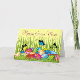 Mooie paaseieren & vlinders mama feestdagen kaart