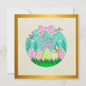 Mooie Paaseierenjacht en Kleurrijke Vlinders Kaart (Voorkant)