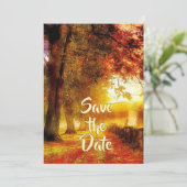 Mooie Pad Herfstbomen Herfst Christelijke bruiloft Save The Date (Staand voorkant)