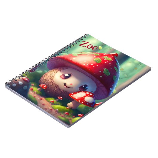 Mooie paddenstoelen in het bos - veel geluk notitieboek (Linkerzijde)