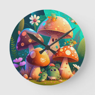 Mooie paddenstoelen ronde klok