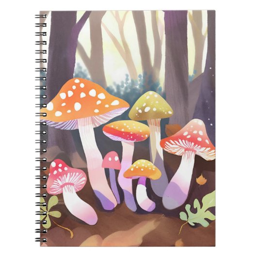 Mooie Paddenstoelen | Waterverf Bos Notitieboek (Voorkant)