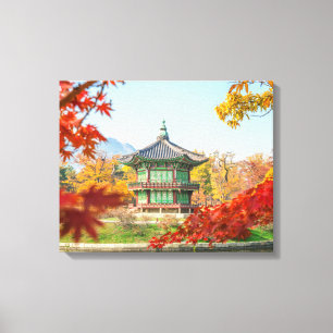 Mooie Pagoda Gyeongbokgung Seoul Korea Canvas Afdruk