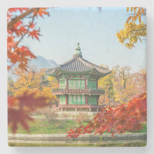 Mooie Pagoda Gyeongbokgung Seoul Korea Stenen Onderzetter