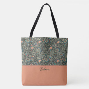 Mooie Paisley Geborduurde Boodschappentas Draagtas