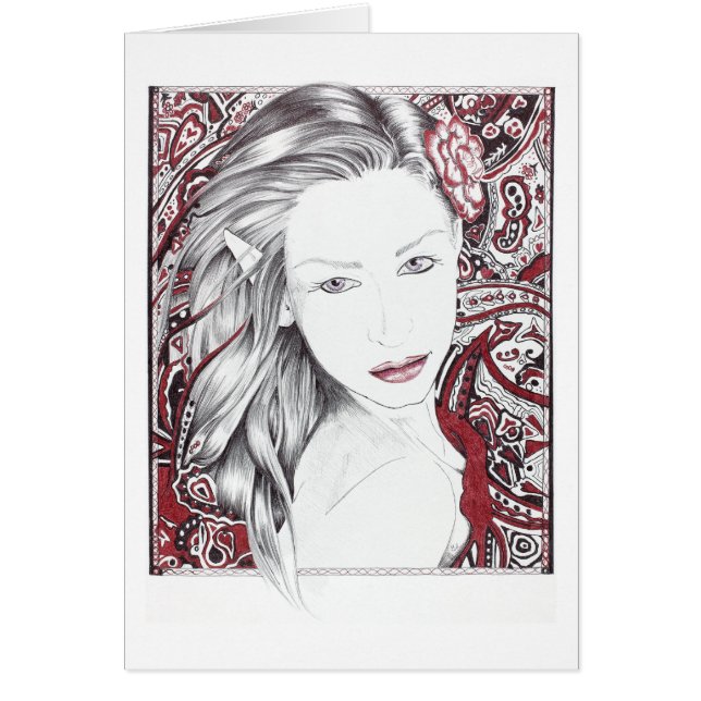 Mooie Paisley Vrouw Elf (Voorkant)