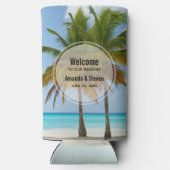 Mooie palmbomen op een tropisch strand bruiloft (Achterkant)