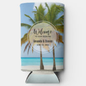 Mooie palmbomen op een tropisch strand bruiloft (Voorkant)