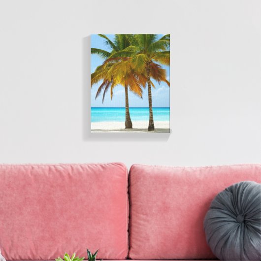 Mooie palmbomen op een tropisch strand canvas afdruk (Insitu (Woonkamer))