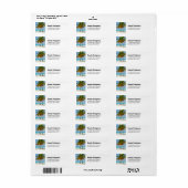 Mooie palmbomen op een tropisch strand etiket (Full Sheet)