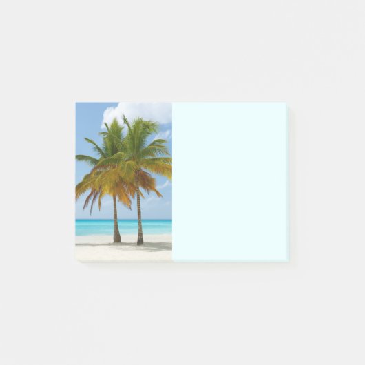 Mooie palmbomen op een tropisch strand post-it® notes (Voorkant)