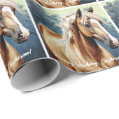 Mooie Palomino Paard Verjaardag Cadeaupapier (Rol Hoek)