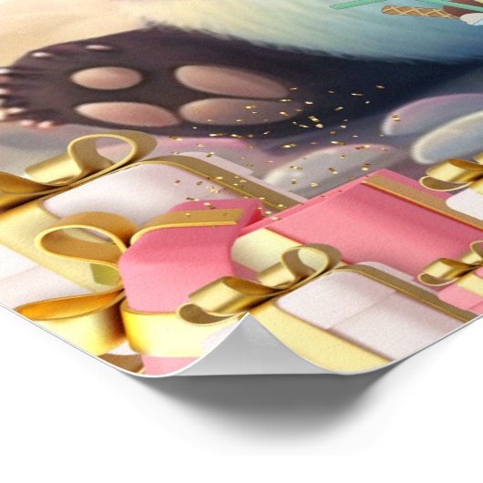 Mooie Panda Regenboog Kleurrijke Moderne Kinderkam Poster (Hoek)