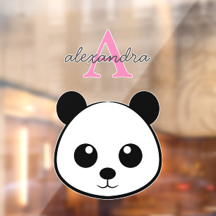 Mooie Pandabeer Aangepast Monogram Ruitsticker Raamsticker