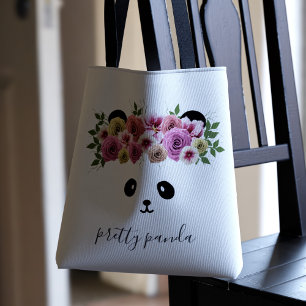 Mooie pandabeer meisje witte gepersonaliseerde boo draagtas