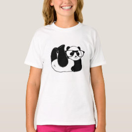 Mooie pandabeer met bril t-shirt