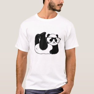 Mooie pandabeer met bril t-shirt