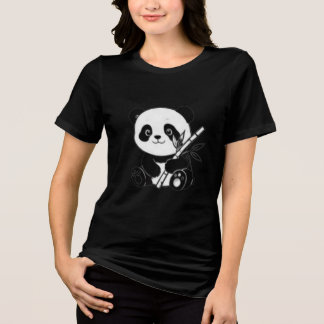Mooie Pandagrafisch Ontwerp Tri-Blend Shirt