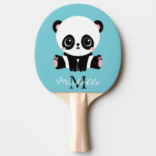 Mooie Pandamonogramnaam Tafeltennis Cadeau Tafeltennisbatje