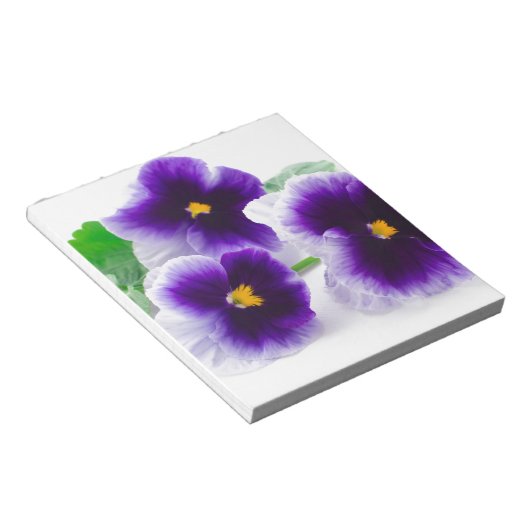 mooie pansy bloemen geïsoleerd op witte achtergron notitieblok (Schuin)