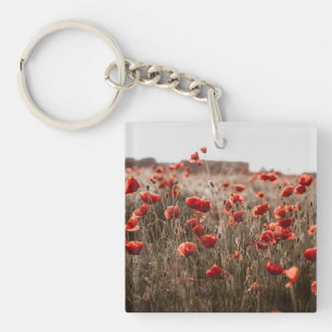 Mooie papaverbloemen sleutelhanger