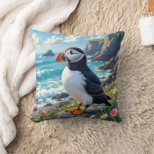 Mooie Papegaaiduiker op het strand thema Kussen