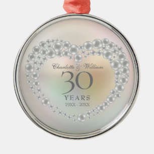 Mooie Parel 30ste verjaardag Metalen Ornament