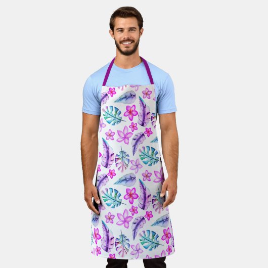 Mooie parelbloemen en -bladeren schort (Gedragen)