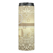 Mooie parelkralen met glitter lace gouden hartslag thermosbeker (Achterkant)