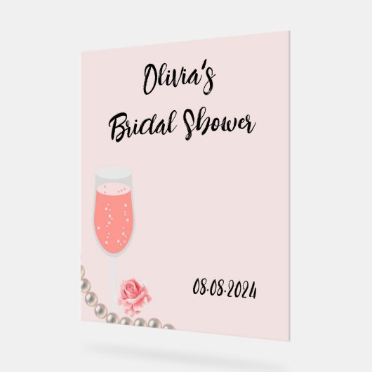 Mooie parels en Prosecco vrijgezellenfeest Acryl Bord (Hoek)