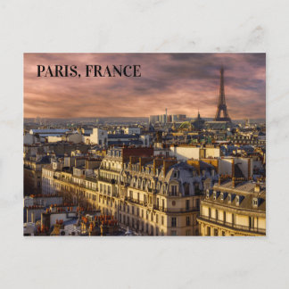 Mooie Paris Frankrijk Silhouette Eiffeltoren Foto Briefkaart