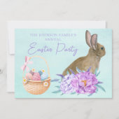 Mooie Pasen Bunny Custom Pastel Party Kaart (Voorkant)