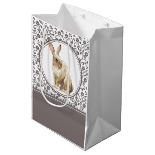 Mooie Pasen Konijn Bloemen Medium Cadeauzakje