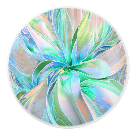 Mooie pasteelkleuren fractal Ceramic Knob Keramische Knop (Voorkant)