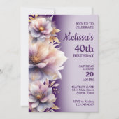 Mooie Pastel Bloemen Verjaardagsfeest Uitnodiging (Voorkant)