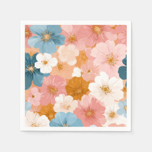 Mooie Pastel Bloemmotief Servet