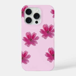 Mooie Pastel Esthetische Bloempatroon iPhone 15 Pr Pro Hoesje