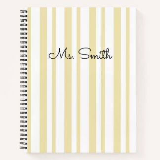 Mooie Pastel Gestreepte Patroon Gele Notitieboek