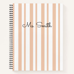 Mooie Pastel Gestreepte Patroon Oranje Notitieboek