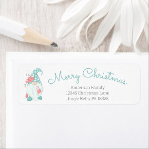 Mooie Pastel Kerstman Kabouter Retouradres Label