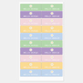 Mooie Pastel Madeliefjes Aangepaste Kindernaamlabe Labels (Vel)