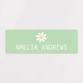 Mooie Pastel Madeliefjes Aangepaste Kindernaamlabe Labels (Design 1)
