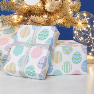 Mooie Pastel Paaseieren Patroon Cadeaupapier