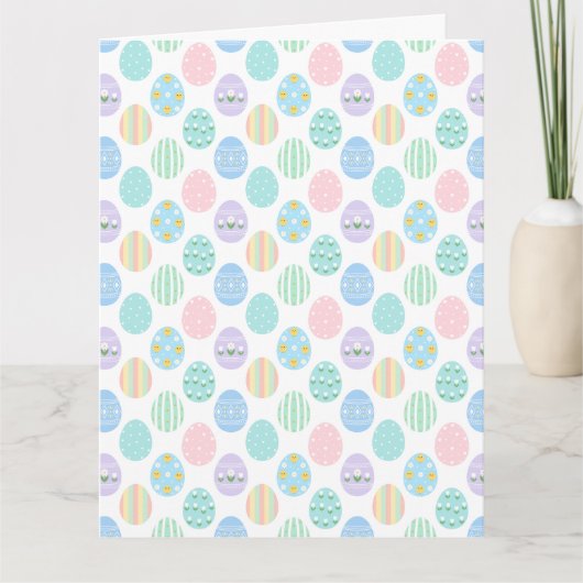 Mooie Pastel Paaseieren Patroon Kaart (Voorkant)
