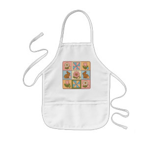 Mooie Pastel Paashaas Bloem Patchwork Kinder Schort